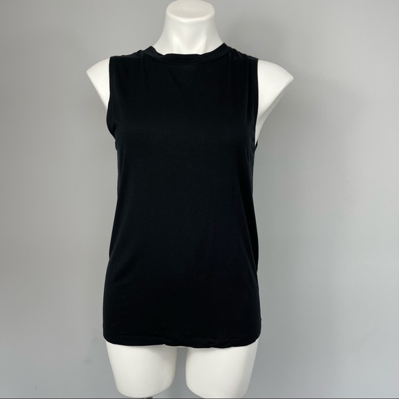Aritzia Babaton gervasio t-shirt black open cut out drape cross back muscle top - Picture 15 of 16